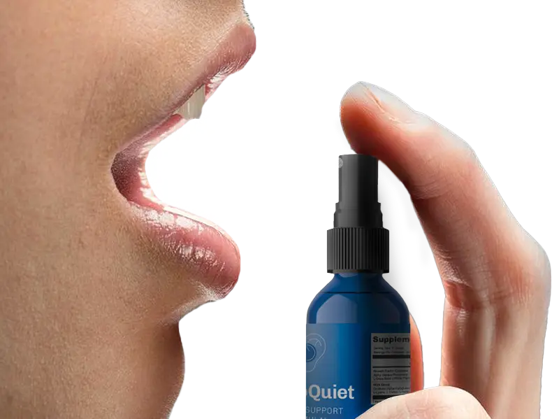 NeuroQuiet spray by women face 